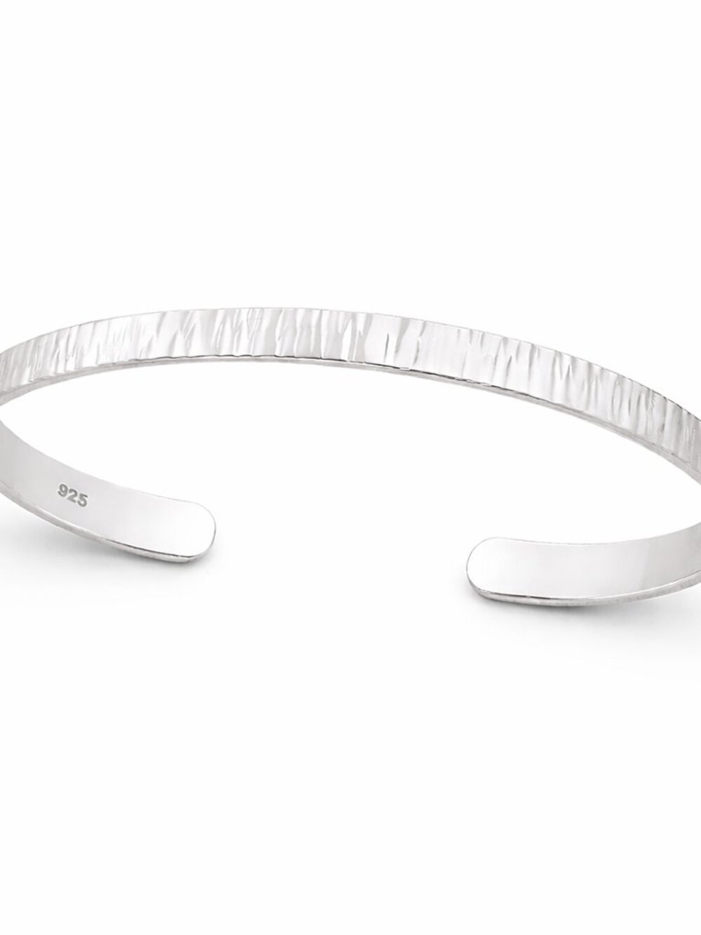 Sterling Silver “Luxe Textured Cuff” Bracelet Minimalist Adjustable